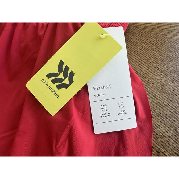 NEW All In Motion Women's High Rise Seamless Skort Red Size L Tennis Pickleball - Picture 5 of 7